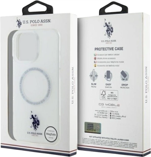 Etui U.S. Polo Assn IML Ring MagSafe do Apple iPhone 16 Pro White (USHMP16LHOCLDPW) - obraz 8