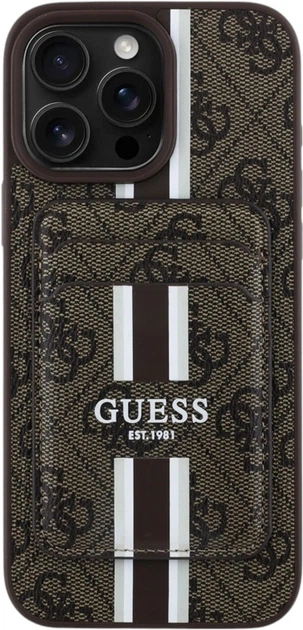 Панель Guess 4G Stripes with MagSafe Wallet для Apple iPhone 16 Pro Max Brown (GUBPHCP16XP4RPSW) - зображення 2