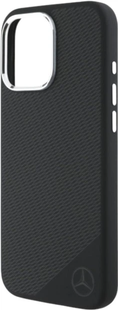 Etui Mercedes-Benz Silicone Tonal Logo Wood Pattern MagSafe do Apple iPhone 16 Pro Black (MEHMP16L23SUGDK) - obraz 6