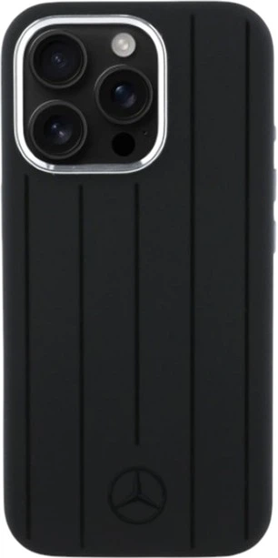 Etui Mercedes-Benz Silicone Vertical Tonal Stripes MagSafe do Apple iPhone 16 Pro Black (MEHMP16L23SUVSK) - obraz 3
