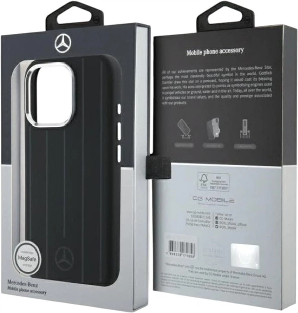 Etui Mercedes-Benz Silicone Vertical Tonal Stripes MagSafe do Apple iPhone 16 Pro Max Black (MEHMP16X23SUVSK) - obraz 8