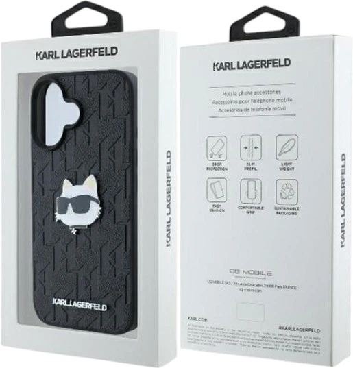Панель Karl Lagerfeld Monogram Choupette Head Pin для Apple iPhone 16 Black (KLHCP16SPGKLCHPK) - зображення 8