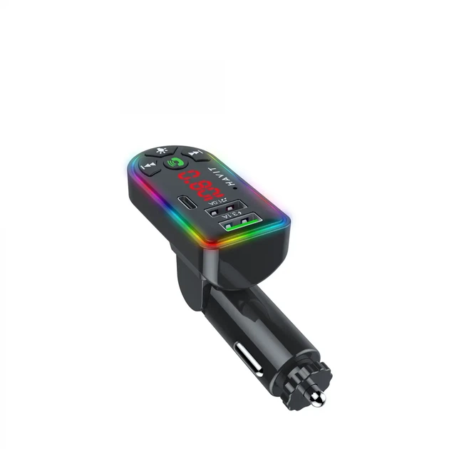 FM-модулятор HAVIT HV-FM813BT 2USB USB-C RGB Black - изображение 3