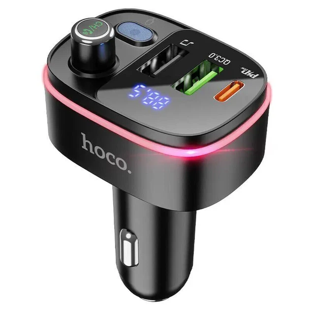 FM-модулятор HOCO E62 2USB PD20W QC3.0 bluetooth 5.0 чорний - Фото 1 FM-модулятор HOCO E62 2USB PD20W QC3.0 bluetooth 5.0 чорний - изображение 1