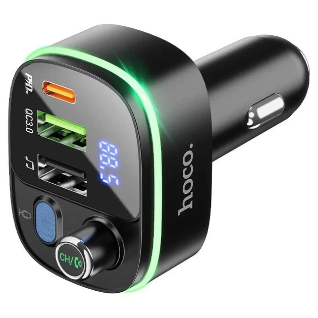 FM-модулятор HOCO E62 2USB PD20W QC3.0 bluetooth 5.0 чорний - Фото 7 FM-модулятор HOCO E62 2USB PD20W QC3.0 bluetooth 5.0 чорний - изображение 7