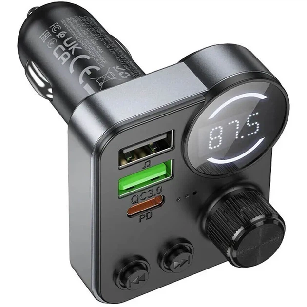 FM-модулятор Hoco E86, PD30W, QC3.0, BT5.4 - изображение 6