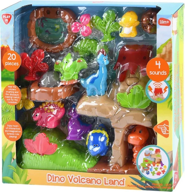 Ігровий набір PlayGo Динозаври з вулканом 20 елементів (4892401043719) - зображення 1