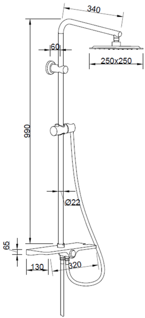 Zestaw prysznicowy Invena Basic AU-85-D04-X - obraz 2