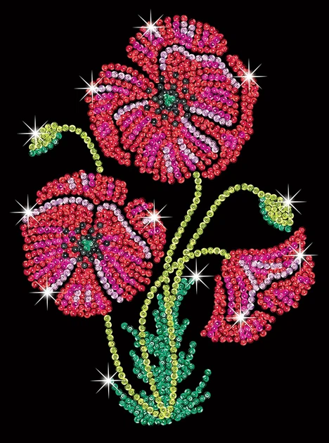 Набір для творчості Kitfix Sequin Art Purple Poppies (5905935810197) - зображення 1