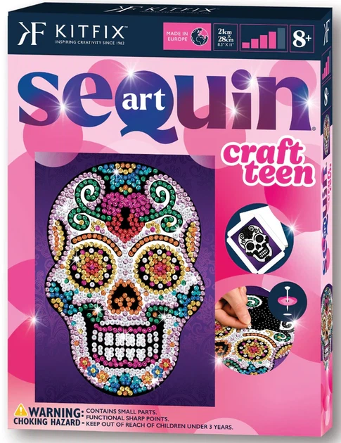 Набір для творчості Kitfix Sequin Art Kitfix Craft Teen Sugar Skull (5905935812405) - зображення 2