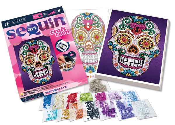 Набір для творчості Kitfix Sequin Art Kitfix Craft Teen Sugar Skull (5905935812405) - зображення 3