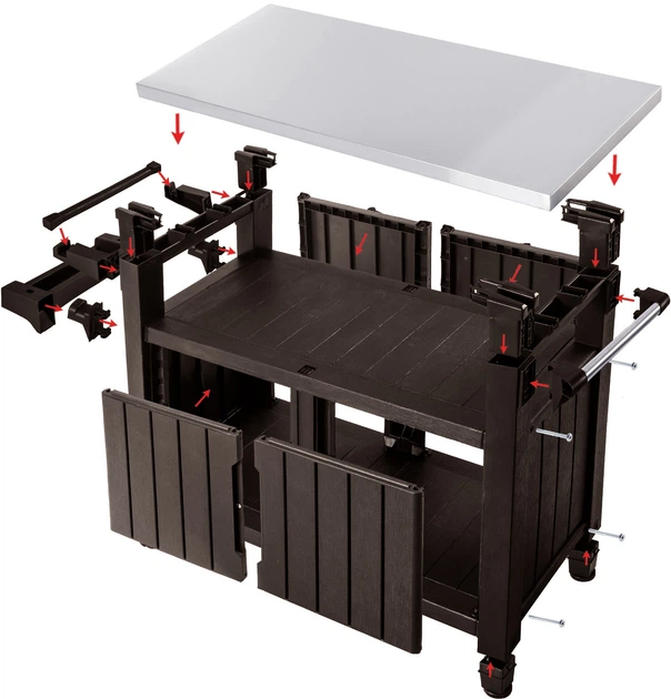 Стіл-буфет садовий для барбекю Keter Unity XL 134 x 88 см (230409) - зображення 8