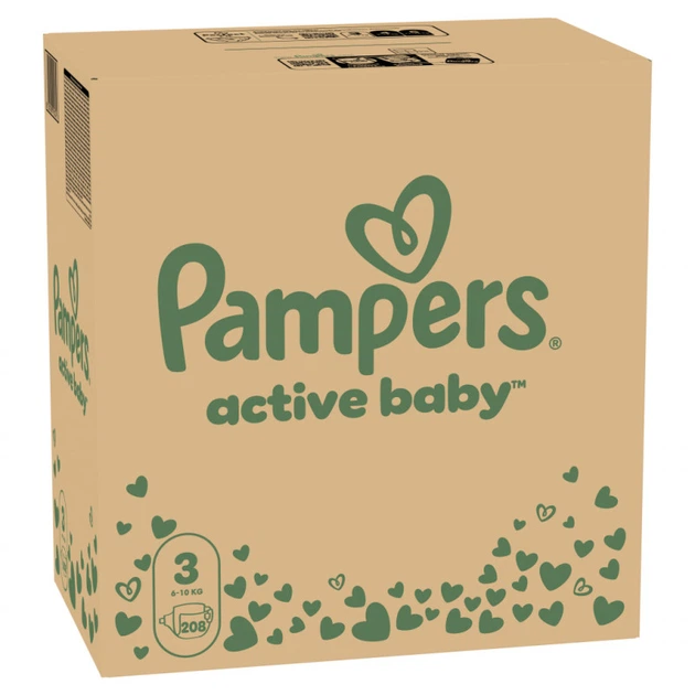 Подгузники Pampers Active Baby Midi Размер 3 (6-10 кг), 208 шт. (8001090910745) - изображение 2