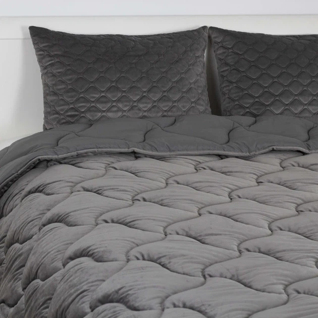 Одеяло ТЕП «VELOUR» Темно – серая, 180x210 - изображение 4