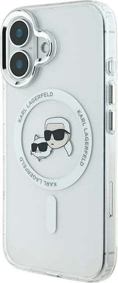 Панель Karl Lagerfeld IML Metal Karl&Choupette Head MagSafe для iPhone 16 White (3666339318123) - зображення 2