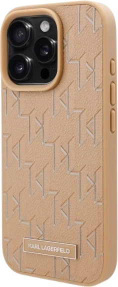 Etui plecki Karl Lagerfeld Hot Stamp Magsafe do iPhone 16 Pro Beige (3666339318581) - obraz 2