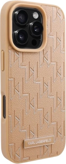 Etui plecki Karl Lagerfeld Hot Stamp Magsafe do iPhone 16 Pro Beige (3666339318581) - obraz 4