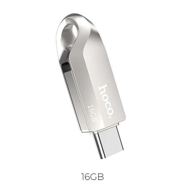 USB Флешка 2в1 16GB Type-C/USB 3.0 для телефона / компьютера HOCO Wise USB3.0 UD8 Серый - Фото 5 USB Флешка 2в1 16GB Type-C/USB 3.0 для телефона / компьютера HOCO Wise USB3.0 UD8 Серый - изображение 5