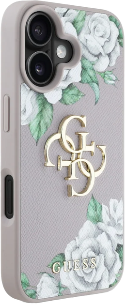 Панель Guess Grained Roses Big 4G для Apple iPhone 16 Purple (3666339427221) - зображення 2