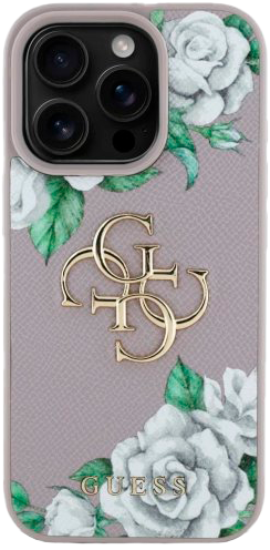 Панель Guess Grained Roses Big 4G для Apple iPhone 16 Pro Purple (3666339427245) - зображення 3