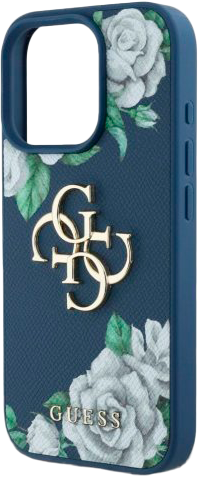 Панель Guess Grained Roses Big 4G для Apple iPhone 16 Pro Max Blue (3666339427405) - зображення 6