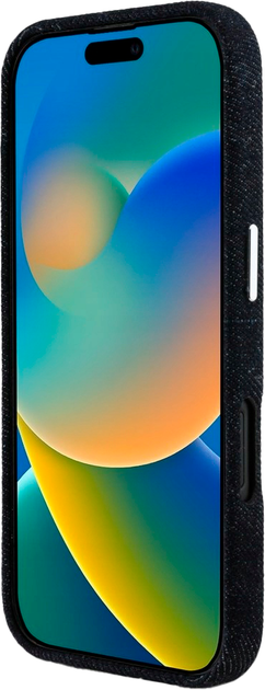 Etui Guess Denim Triangle Logo MagSafe do Apple iPhone 16 Black (3666339428129) - obraz 5