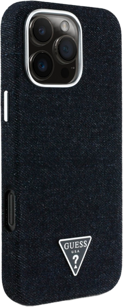 Панель Guess Denim Triangle Logo MagSafe для Apple iPhone 16 Pro Max Black (3666339428150) - зображення 4