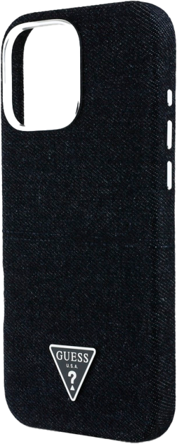 Панель Guess Denim Triangle Logo MagSafe для Apple iPhone 16 Pro Max Black (3666339428150) - зображення 6
