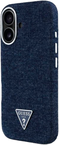 Панель Guess Denim Triangle Logo MagSafe для Apple iPhone 16 Blue (3666339428273) - зображення 2