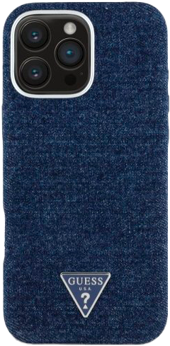 Панель Guess Denim Triangle Logo MagSafe для Apple iPhone 16 Pro Blue (3666339428297) - зображення 3