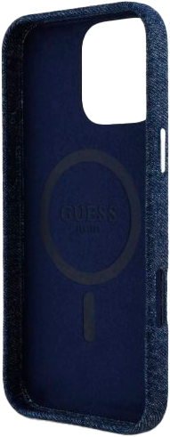 Панель Guess Denim Triangle Logo MagSafe для Apple iPhone 16 Pro Max Blue (3666339428303) - зображення 7