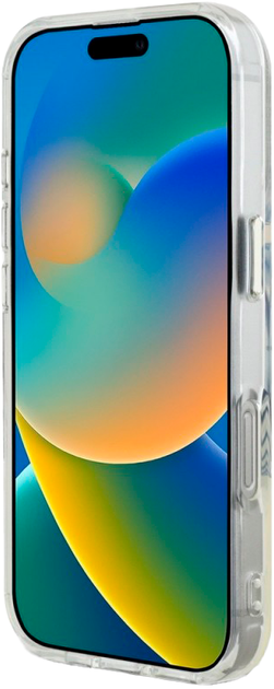 Etui Guess IML Metal Colored Circle Classic Logo MagSafe do Apple iPhone 16 Pro Max Transparent/Pink (3666339428600) - obraz 5