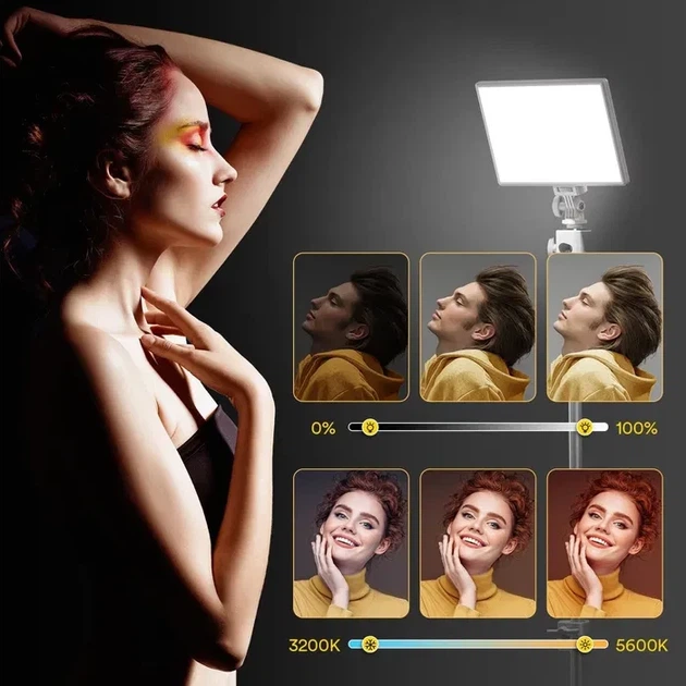 Профессиональный студийный LED видеосвет 3200K-5600K для съёмки видео, фото, TikTok, YouTube, интервью - изображение 7