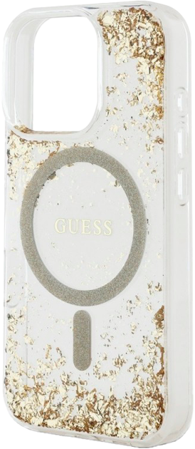 Панель Guess HC Resin Bottom Glitter MagSafe для Apple iPhone 16 Pro Max Gold (3666339429515) - зображення 5