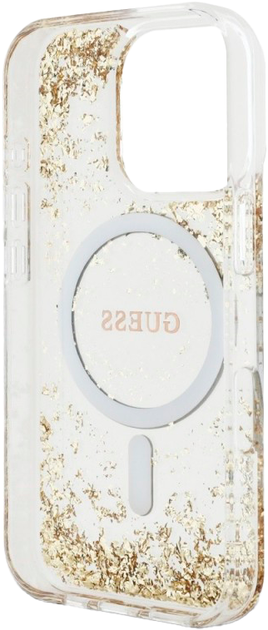 Панель Guess HC Resin Bottom Glitter MagSafe для Apple iPhone 16 Pro Max Gold (3666339429515) - зображення 6