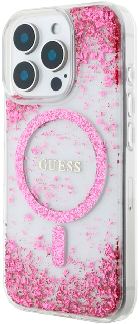 Etui Guess HC Resin Bottom Glitter MagSafe do Apple iPhone 16 Pro Max Pink (3666339429812) - obraz 2