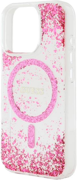 Etui Guess HC Resin Bottom Glitter MagSafe do Apple iPhone 16 Pro Max Pink (3666339429812) - obraz 4