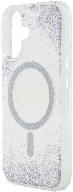 Панель Guess HC Resin Bottom Glitter MagSafe для Apple iPhone 16 Silver (3666339429935) - зображення 5