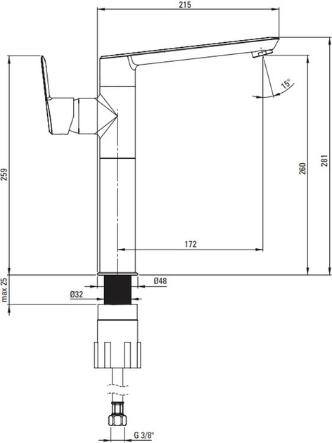 Bateria zlewozmywakowa Deante Arnika BQA_D20K Tytanowa - obraz 2