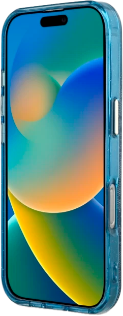 Etui Guess IML Metal Glitter 4G Circle Triangle MagSafe do Apple iPhone 16 Pro Blue (3666339430382) - obraz 5