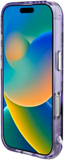 Etui Guess Glitter Flowers Triangle Buttons MagSafe do Apple iPhone 16 Purple (3666339432317) - obraz 4