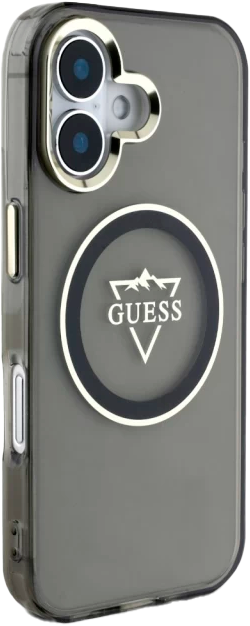 Etui Guess IML Metal Mountain Logo MagSafe do Apple iPhone 16 Black (3666339433666) - obraz 4