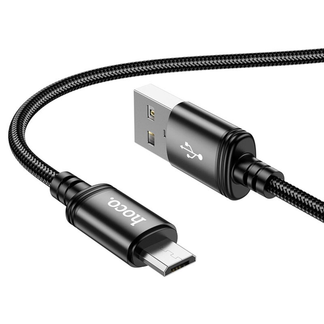 Кабель HOCO X89 Wind charging data cable Micro чорний - Фото 3 Кабель HOCO X89 Wind charging data cable Micro чорний - изображение 3