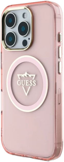 Etui Guess IML Metal Mountain Logo MagSafe do Apple iPhone 16 Pro Max Pink (3666339434144) - obraz 2