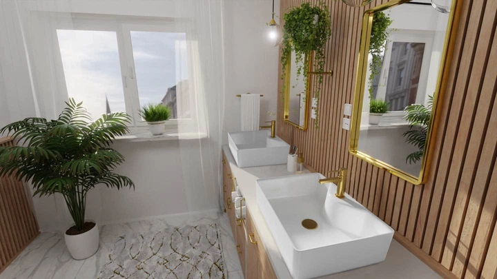 Змішувач для раковини Invena Glamour BU-02-009-V Золотий - зображення 4