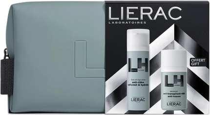 Zestaw Lierac Homme Emulsja anti-aging 50 ml + Dezodorant w kulce 50 ml + Kosmetyczka (3701436934835) - obraz 1