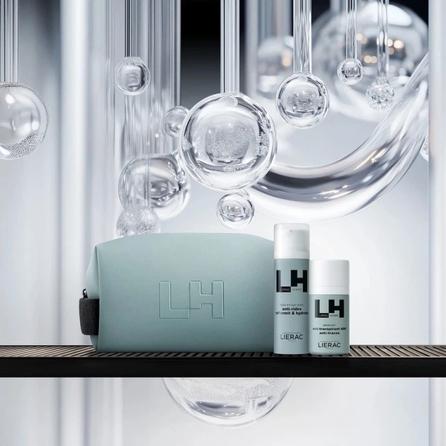 Zestaw Lierac Homme Emulsja anti-aging 50 ml + Dezodorant w kulce 50 ml + Kosmetyczka (3701436934835) - obraz 2