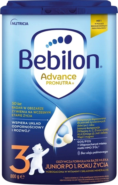 Молоко Nutricia Bebilon 3 Junior модифіковане від 1 року 800 г (5900852011399) - зображення 1