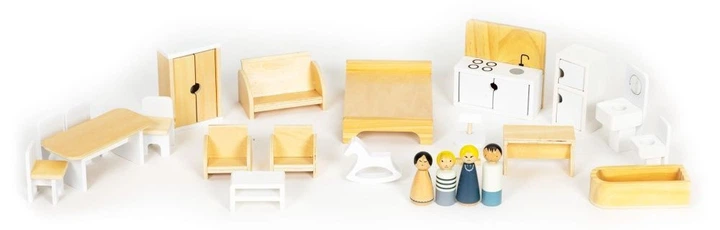 Будиночок для ляльок дерев’яний EcoToys з комплектом із 18 меблів (5905817000470) - зображення 6