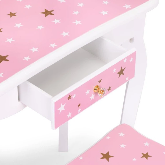 Туалетний столик дитячий EcoToys з потрійний дзеркалом, табуретом та шухлядою (5905817007554) - зображення 6